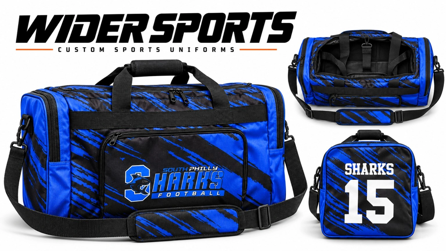 Sharks blue and black team duffle