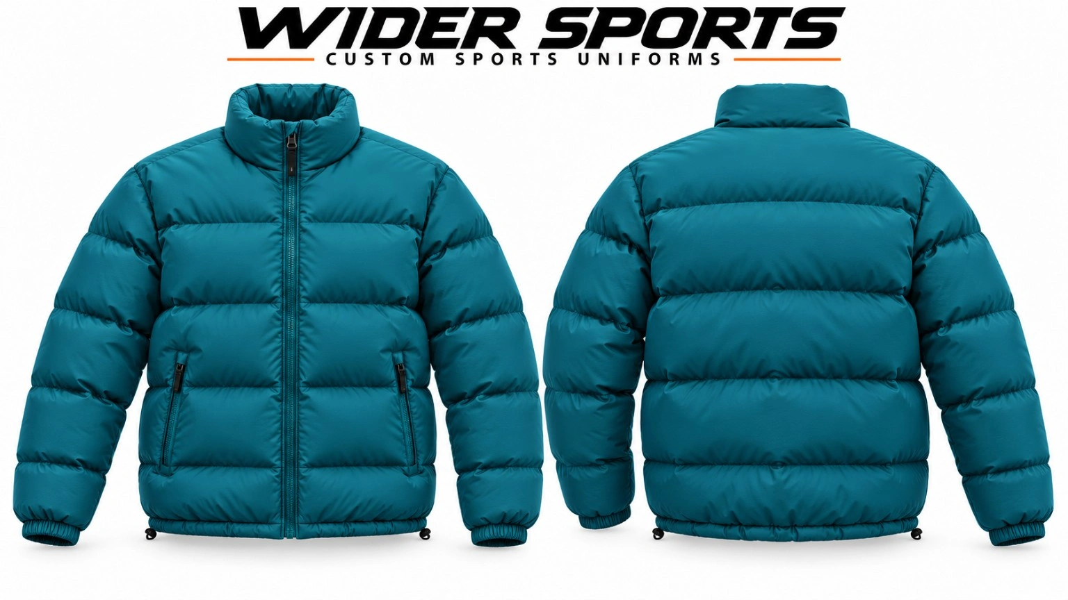 Teal bubble jacket: Teal quilted bubble jacket with a stand collar, full zip and zippered pockets.