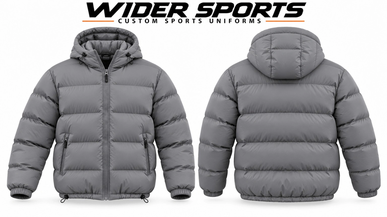 Grey hooded bubble jacket: Grey quilted bubble jacket with a hood, full zip and zippered pockets.